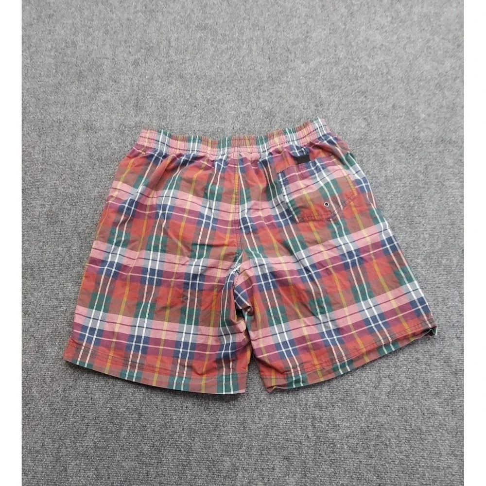 Polo Ralph Lauren Sport Swim trunks Mens Large Red Tartan Plaid Beach Pony